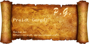 Preidt Gergő névjegykártya